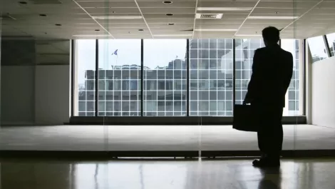 Office man in empty