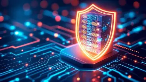 Illustration computer server shield secure data flow java applications tech