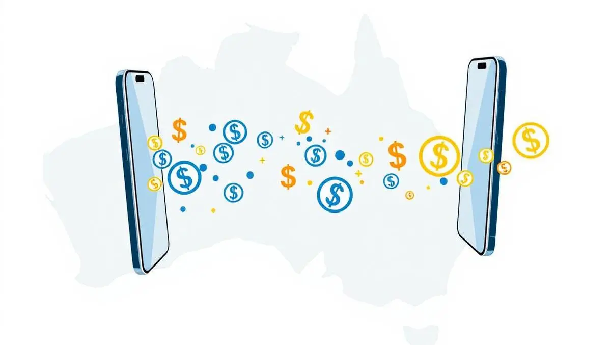 Australian dollars digital payment transfer smartphones australia outline