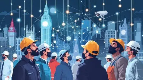British workers professions digital network security camera uk cityscape