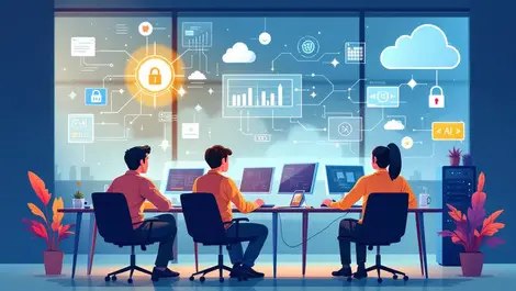 Australian it professionals collaborating modern office ai cloud data privacy