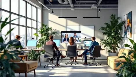 Modern office wellington nz collaborative video conference hybrid workspace