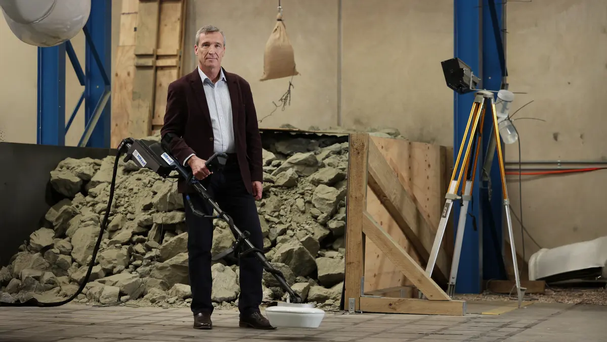 Mread and magnaterra ceo john shanahan with mread s handheld landmine detector5