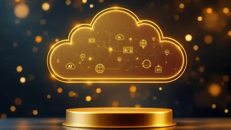 Cloud ai training award trophy emea map warm pro lighting