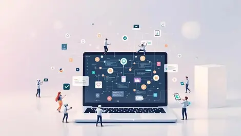 Ai driven automated software testing 3d desktop robots scene