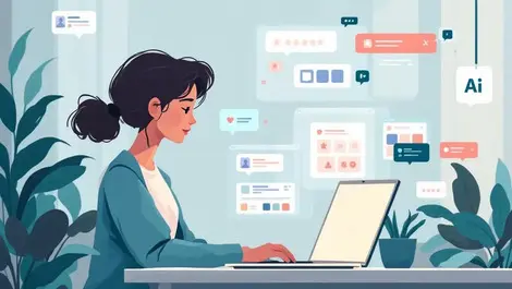 Uk young shopper laptop multitasking search social ai feeds