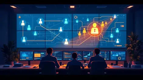 Australian security control room night glowing access pathways